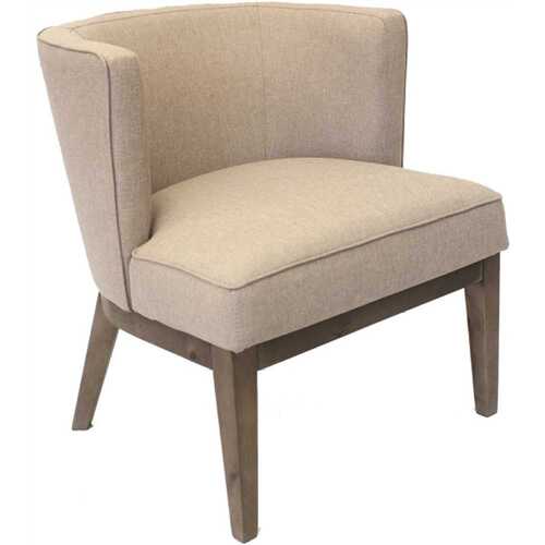 BOSS Office Products B529DW-BG Designer Guest Chair Beige Linen Fabric Driftwood Wood Comfort Cushions