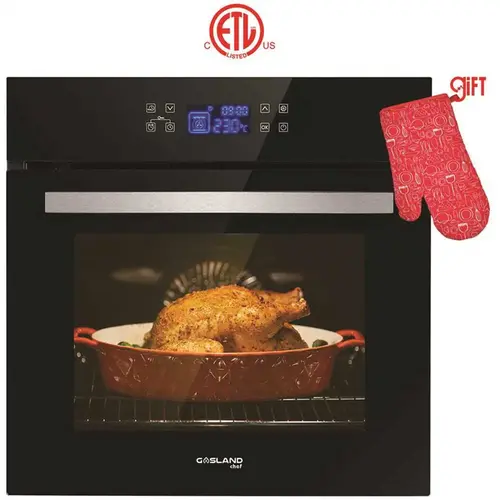 GASLAND Chef ES611TB 24 in. Built-In Single Electric Wall Oven in Stainless Steel with Full Touch Control ETL Black