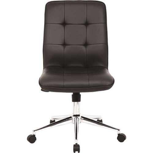 BOSS Office Products B330-BK Contemporary Task Chair Black Vinyl Cover with Ergonomic Seat Height Adjustment