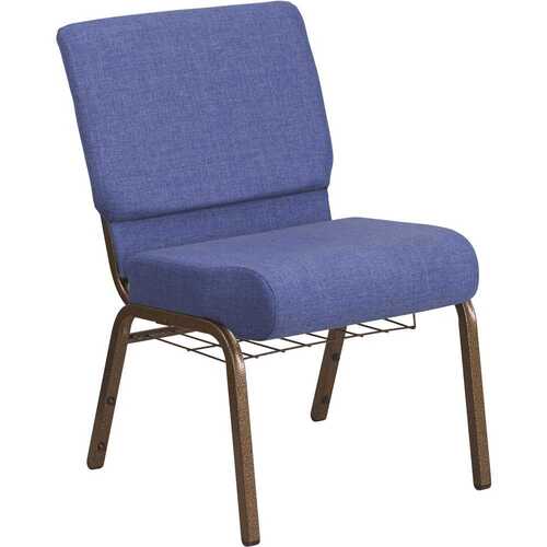 Fabric Stackable Church Chair in Blue