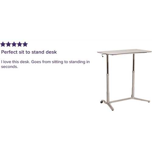 37.4 in. Rectangular Light Gray Computer Desks with Adjustable Height