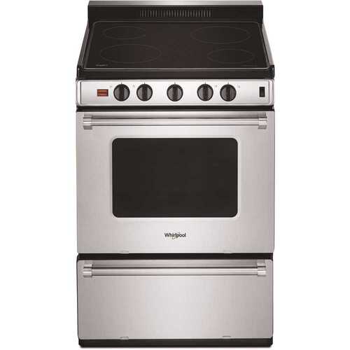 2.96 cu. ft. Single Oven Electric Range with Upswept Spill Guard Cooktop in Stainless Steel