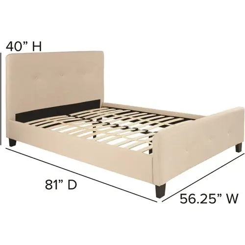 Beige Full Platform Bed