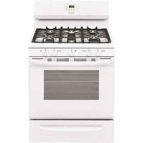 Frigidaire FCRG3052AW 30 in. 5.0 cu. ft. 5-Burner Gas Range with Manual Clean in White