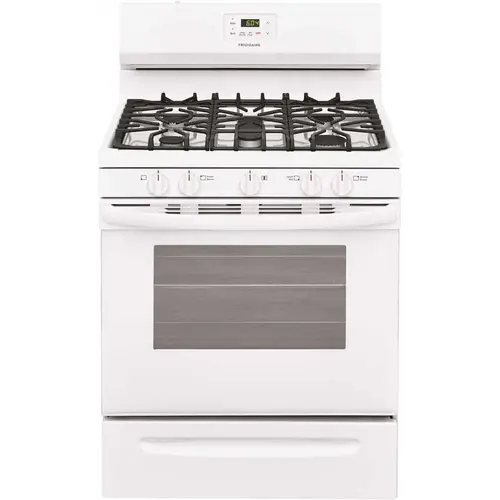 30 in. 5.0 cu. ft. 5-Burner Gas Range with Manual Clean in White