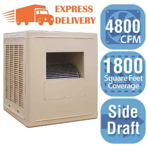 Hessaire A48S-B 4,800 CFM Side-Draft Aspen Evaporative Cooler for 1,800 sq. ft. (Motor not Included)