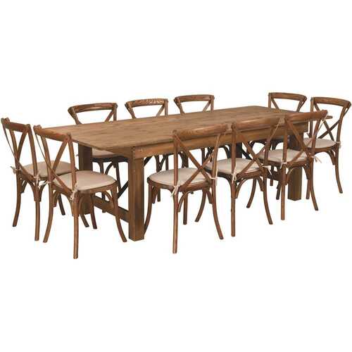 Antique Rustic Farm Table Set