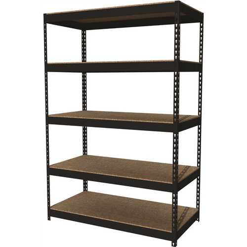 48 in. W Black 5-Drawer Lateral File Cabinet with Posting Shelf and Roll-Out Binder Storage