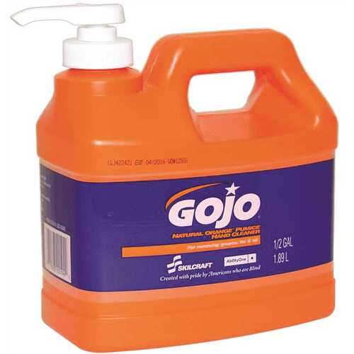 AbilityOne 3143-0076 Gojo Natural Orange Pumice Hand Cleaner, 1/2 Gallon
