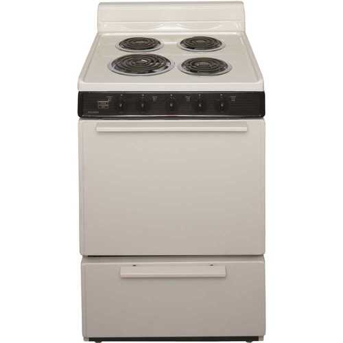 24 in. 2.97 cu. ft. Electric Range in Biscuit
