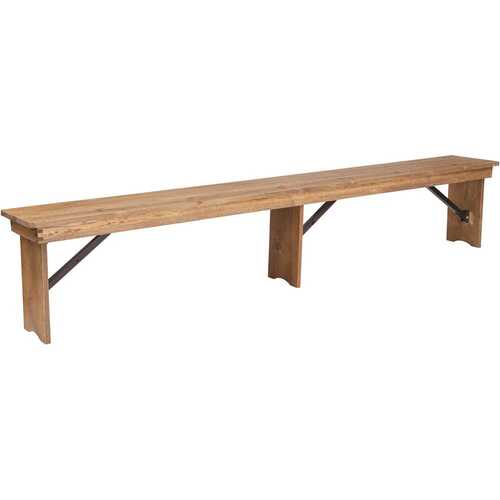 Antique Rustic Wood Dining Bench 96 in