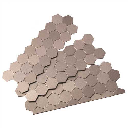 Honeycomb Matted 12 in. x 4 in. Brushed Stainless Metal Decorative Tile Backsplash (1 sq. ft.)