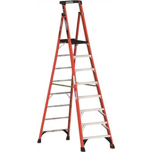 Werner PDIA08 8 ft. Fiberglass Podium Step Ladder ( 14 ft. Reach Height) with 300 lbs. Load Capacity Type IA Duty Rating