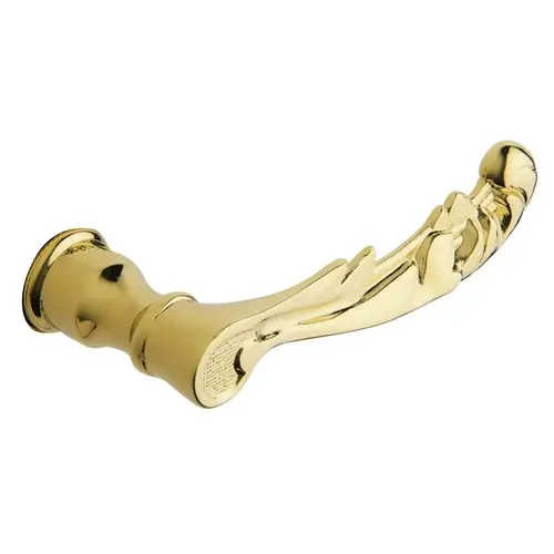 Estate Lever Set Less Roses Polished Brass Pair