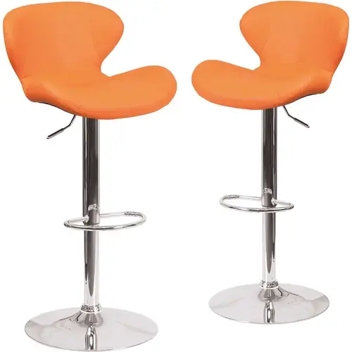 33 in. Orange Vinyl Bar stool Color/Finish Family