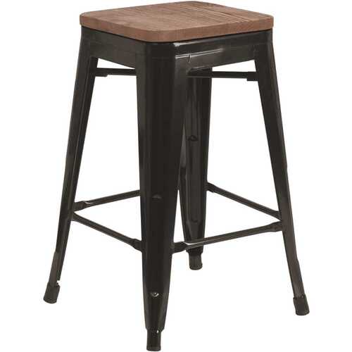 24 in. Black Bar Stool