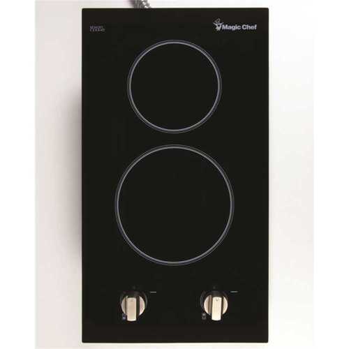 Magic Chef MCSCTE12BG2 12 in. Radiant Electric Ceramic Glass Cooktop in Black with 2 Elements