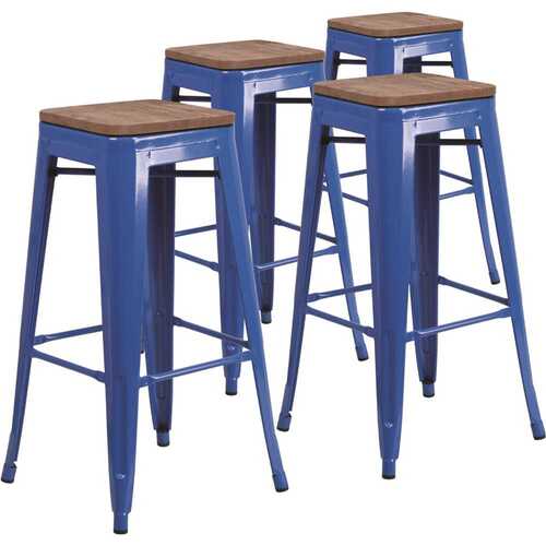 30 in. Blue Bar Stool