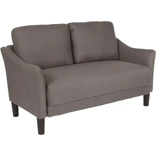 57.5 in. Dark Gray Cotton 2-Seater Loveseat with Square Arms