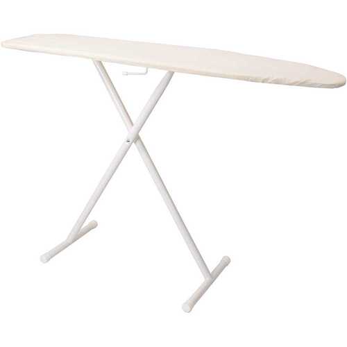 Basic Ironing Board Full-Size White with Khaki Pad and Cover