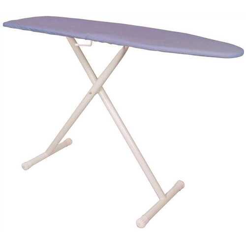Basic Ironing Board Full-Size White with Blue Pad and Cover