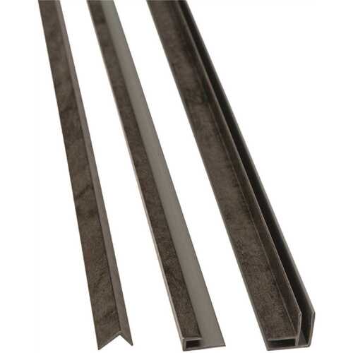 PALISADE 17300 Ashen Slate 94 in. Vinyl Backsplash Accessory Trim Kit Gray