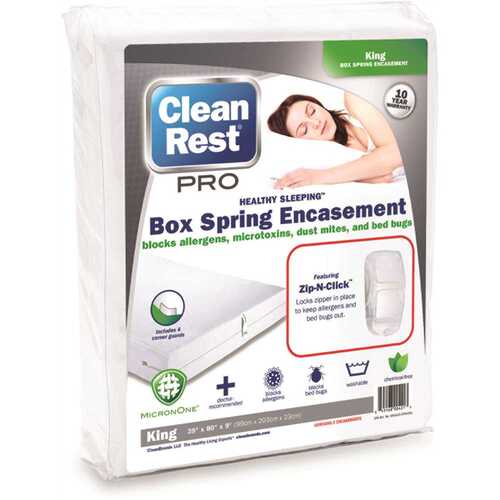 CLEAN REST 845168010580 Pro Box Spring Encasement Polyester King Mattress Cover (Retail)