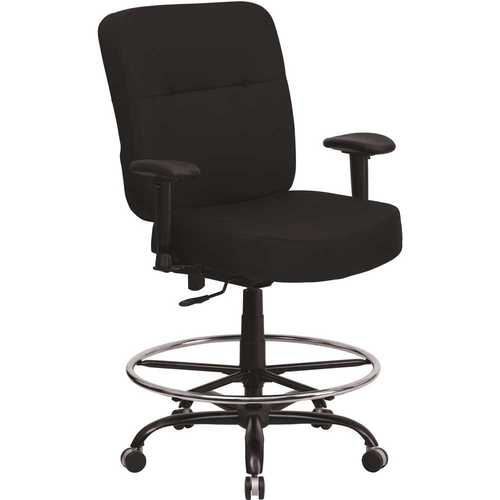 Fabric Adjustable Height Ergonomic Draft Chair in Black