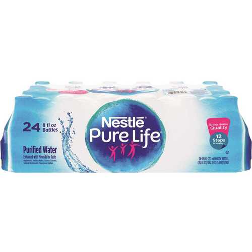 Purelife NLE194627 Purified Water, 8 fl. oz. Bottle