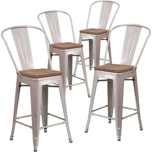 24.25 in. Silver Bar Stool