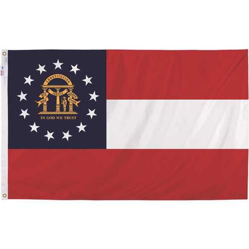 Valley Forge GA3-3 3 ft. x 5 ft. Nylon Georgia State Flag