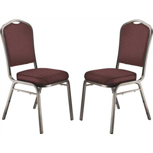 National Public Seating 9368-SV/2 9300 Series Diamond Burgundy Deluxe Fabric Upholstered Stack Chair
