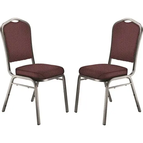 9300 Series Diamond Burgundy Deluxe Fabric Upholstered Stack Chair