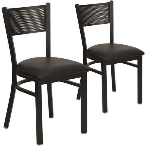 Black Vinyl Seat/Black Metal Frame Restaurant Chairs