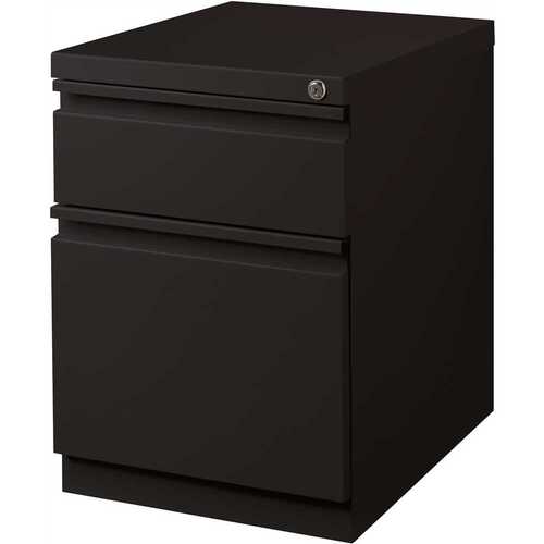 20 in. D Black Mobile Pedestal with Full Width Pull