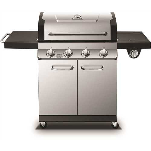 Dyna-Glo DGP483SSP-D Premier 4-Burner Propane Gas Grill in Stainless Steel with Side Burner