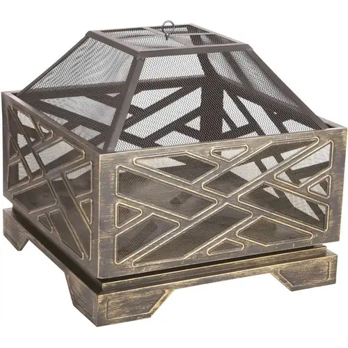 Catalano 26 in. Square Steel Fire Pit Bronze