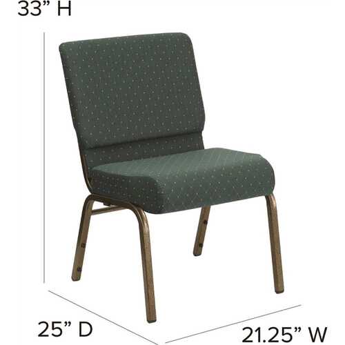 Fabric Stackable Church Chair in Hunter Green