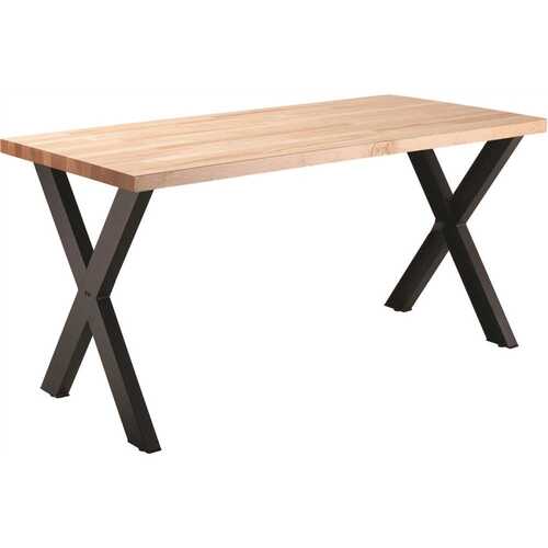 National Public Seating CLT3072D2BB Collaborator Table, 30" x 72" x 30" H, Butcherblock top with Metal Frame (Seats 6 )