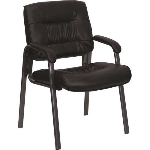 Flash Furniture BT1404BKGY Faux Leather Cushioned Reception Chair in Black
