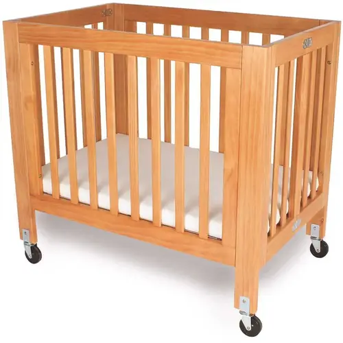 Olympia Mini/Portable Natural Folding Wood Crib