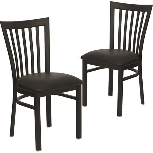 Black Vinyl Seat/Black Metal Frame Restaurant Chairs