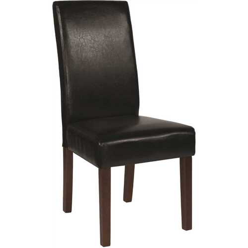 Black Leather Faux Leather Dining Chair