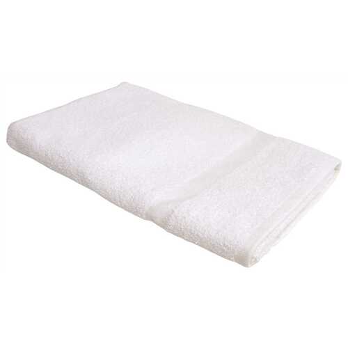 GANESH MILLS M301 OXFORD SILVER COLLECTION BATH TOWEL, 24 X 50 IN., WHITE