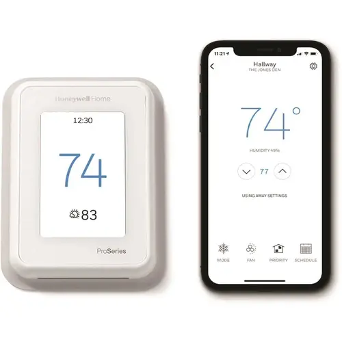 T10 7 Day Learning Programmable Thermostat, 3 Heat/2 Cool White