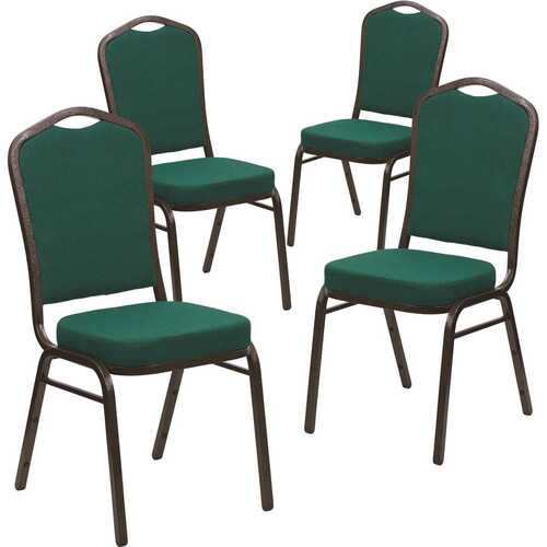 Green Fabric/Gold Vein Frame Banquet Stack Chair