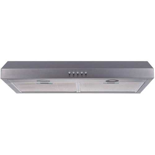 Winflo UR008C30 30 in. 300 CFM Convertible Under Cabinet Range Hood in Stainless Steel with Mesh Filters and Push Buttons