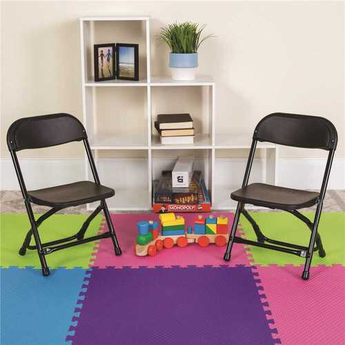 Black Kids Plastic Folding Chairs