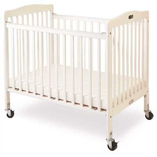 LA Baby CW-883A-W Little Wood Crib-Mini/Portable Folding Wood Crib-White