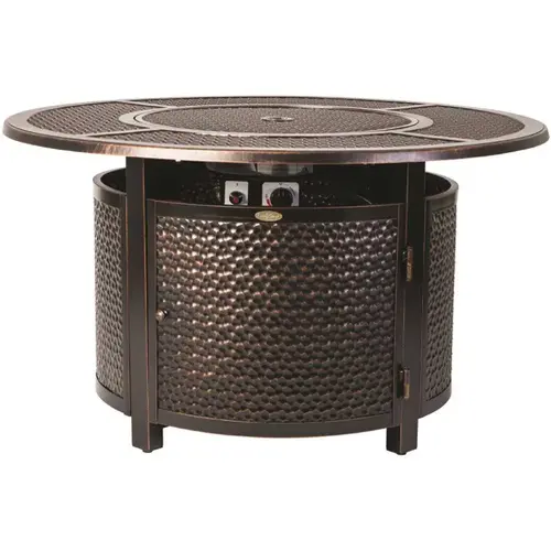 Briarwood 44 in. x 24 in. Round Aluminum Propane Fire Pit Table in Antique Bronze